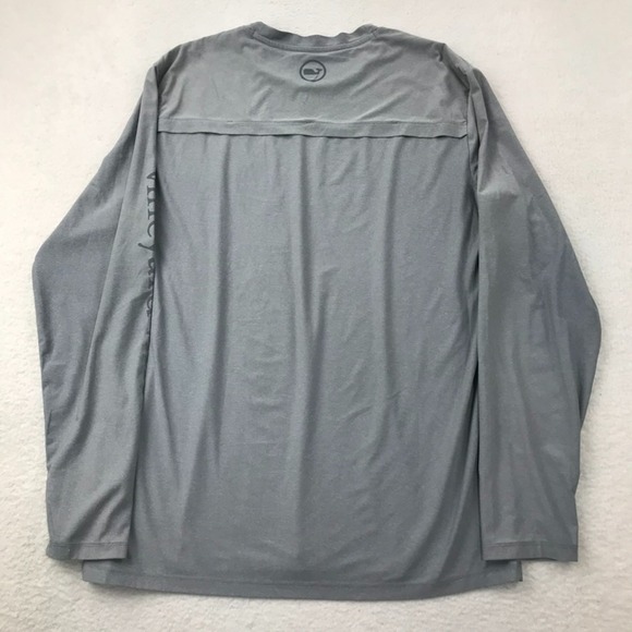 Vineyard Vines Shirt Mens Medium Grey Performance Stretch Preppy Vented Back - Picture 8 of 11